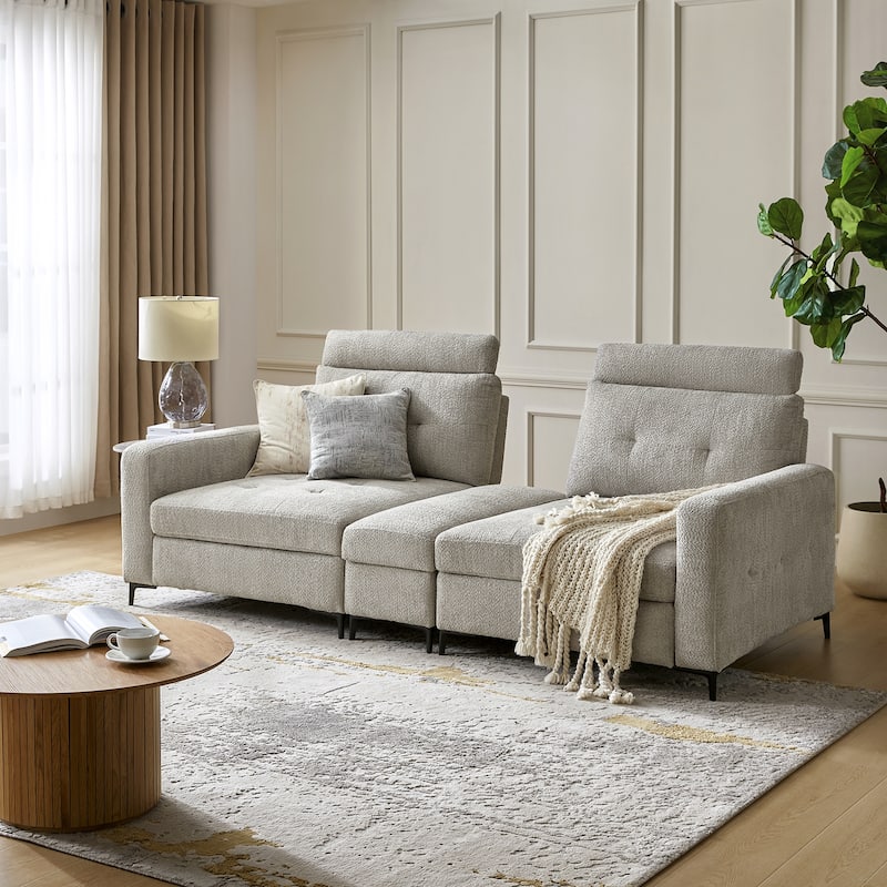 Friedrich Modern Storage Button-tufted Sectional Sofa with Adjustable Seating Depth and Metal Legs by HULALA HOME