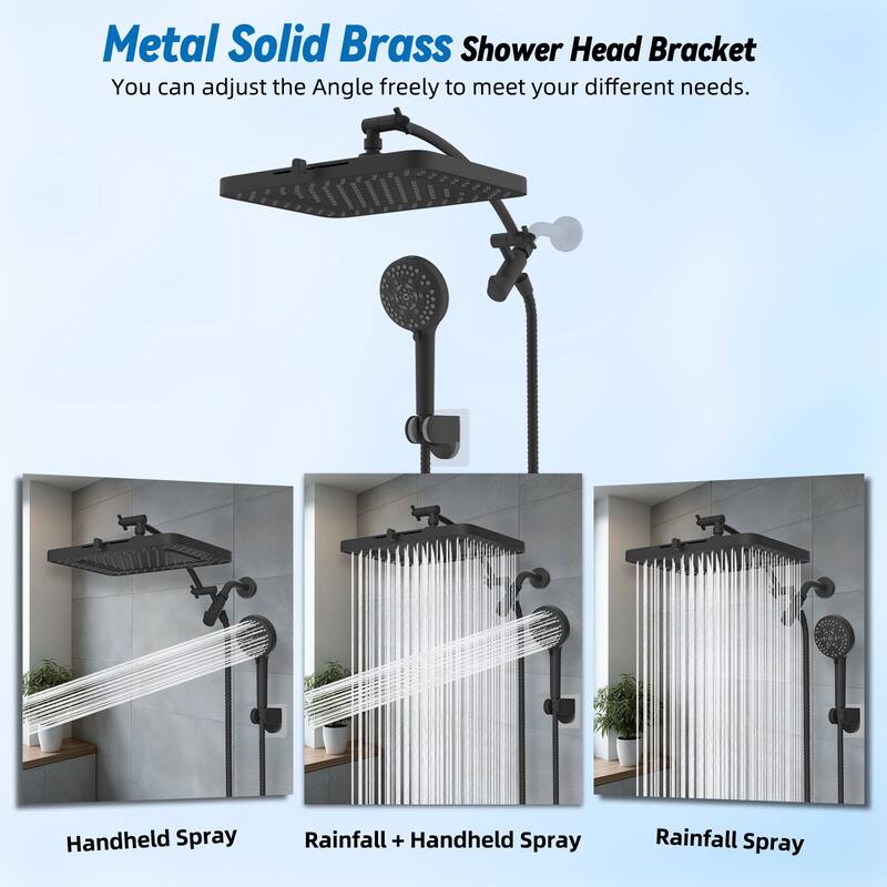 High Pressure 13in Luxury Rain Shower&10-mode Handheld Shower Combo