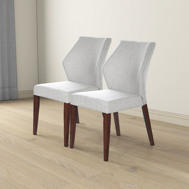 GDFStudio - Luca Modern Upholstered Fabric Dining Chair with Solid Wood Frame & Padded Back, Set of 2 - 25"