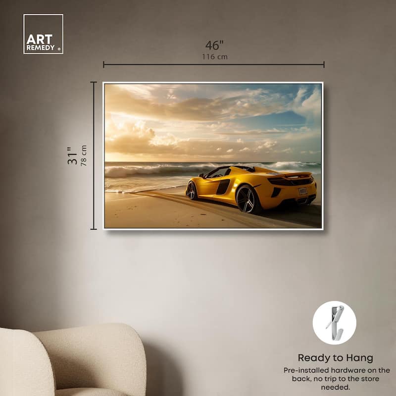 Beach Sports Car Canvas by Art Remedy