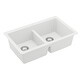 preview thumbnail 19 of 56, Karran Undermount Double Equal Bowl Quartz Kitchen Sink - 32" x 19.5" x 9" - 32" x 19.5" x 9"