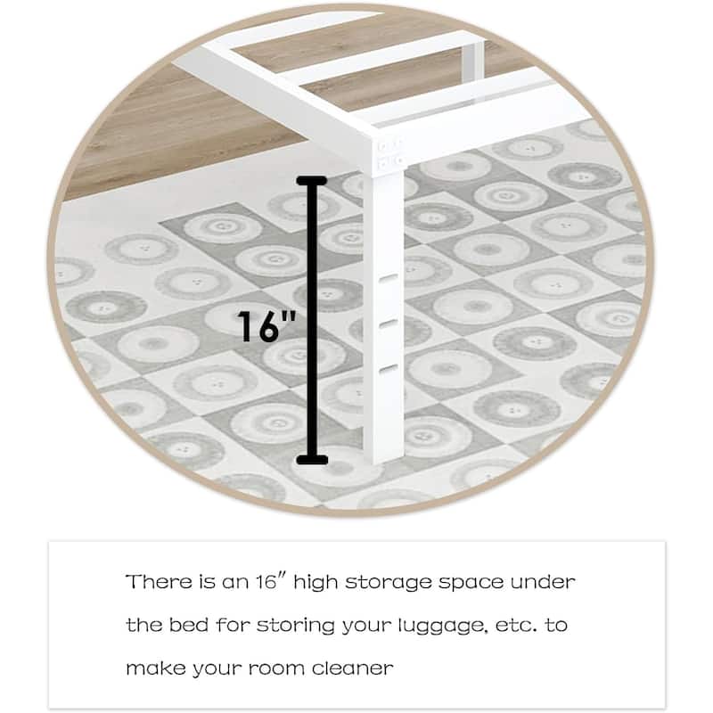 alazyhome 18 inch Heavy Duty Metal Platform Bed Frame with Storage