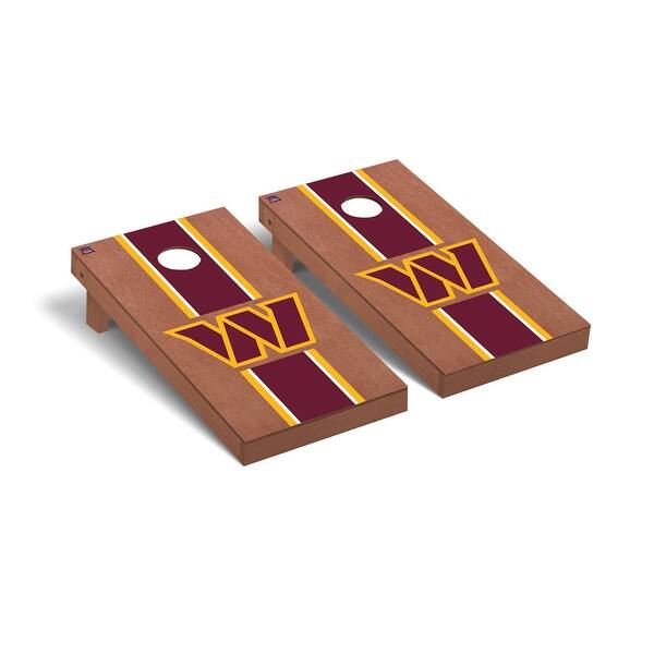 slide 2 of 5, Washington Commanders NFL Football Rosewood Cornhole Board Set 2