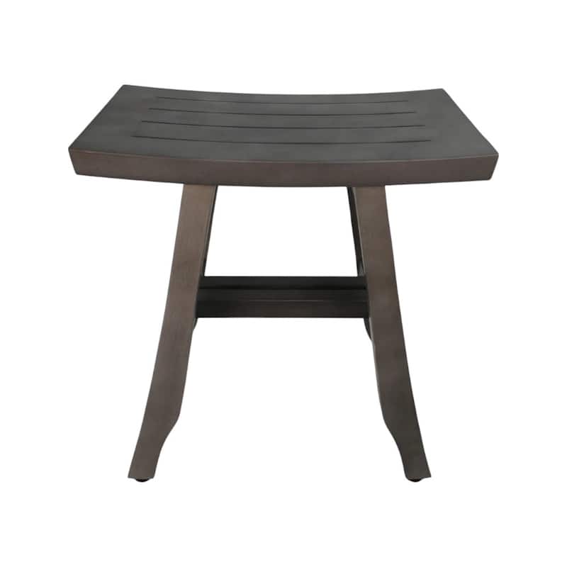 HomeRoots 18" Antiqued Gray Teak Rectangular Shower Bench