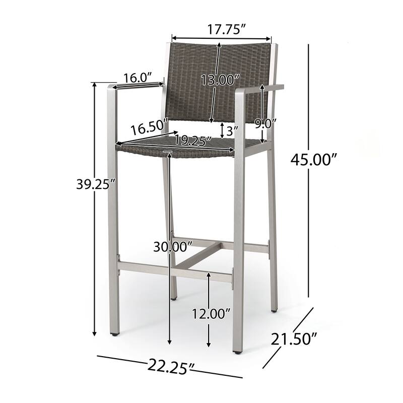 Cape Coral Outdoor Aluminum 30 Inch Barstools (Set of 4) by Christopher Knight Home