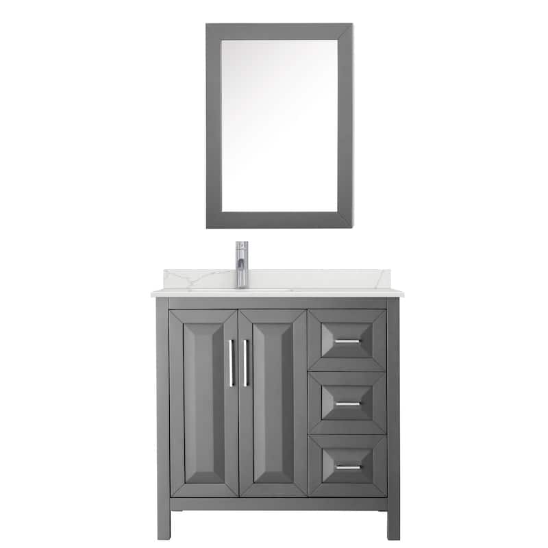 Wyndham Collection WCV252536S-QTZ-UNSMED Daria 36" Free Standing