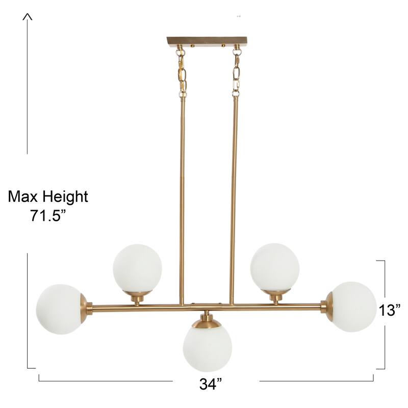 Robert Stevenson Lighting Lorne - Metal and Frosted Glass Chandelier