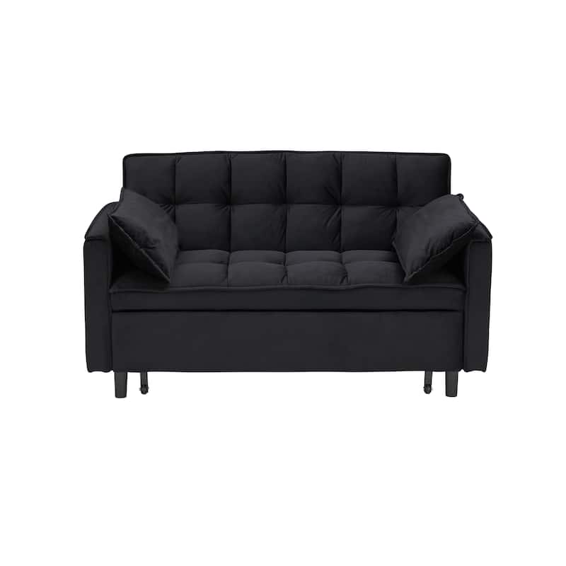 Sofa Bed with Fabric Upholstery and Metal Legs - Supports 500 lbs for Living Rooms and Guest Rooms