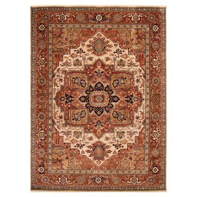 ECARPETGALLERY Hand-knotted Jules Sultane Ivory Wool Rug - 8'7 x 11'8