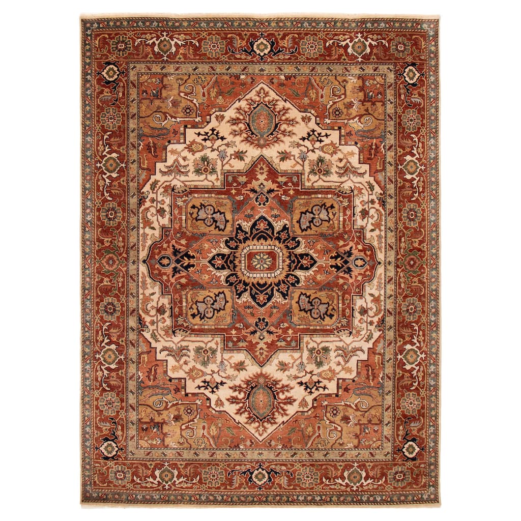 ECARPETGALLERY Hand-knotted Jules Sultane Ivory Wool Rug - 8'7 x 11'8