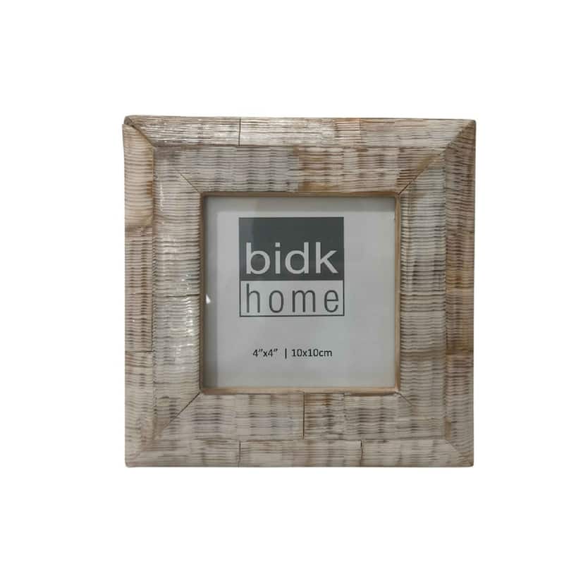 Distressed Beveled Square Picture Frame - for 4" x 4" Photo - Gray