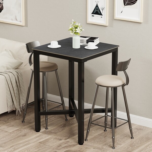 Square Cocktail Pub Bar Table Sintered Stone Tabletop - 28
