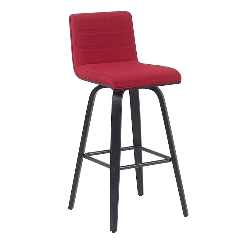 Skara Swivel Bar Stool, Upholstered Bar Height Chair with Bentwood Frame