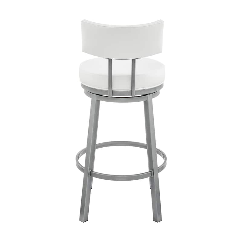 Dalza Faux Leather and Metal 360 Swivel Bar or Counter Stool