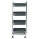 preview thumbnail 20 of 51, 4-Tier Metal Utility Cart with Wheels Storage Shelves Organizer Trolley Cart