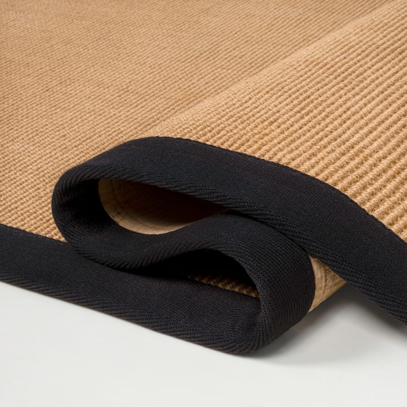 Camden Farmhouse Cottage Border Jute Area Rug