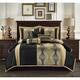 Grand Avenue Daniella 7-Piece Modern Geometric Comforter Set - Black/Gold - Queen