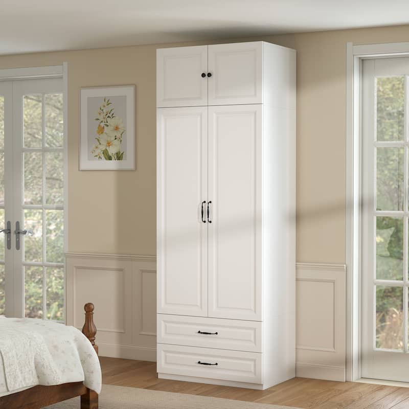 89" Large Wardrobe Armoire Closet High Cabinet Storage