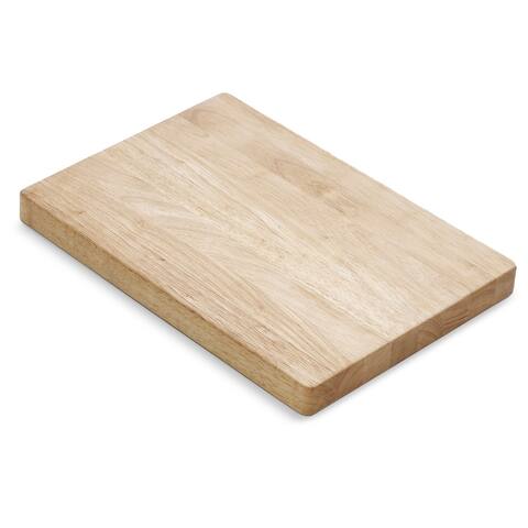 SinkSense CleanCut Fiore 1.5" Solid Hevea Wood Cutting Board - 17.48 x 12.52 x 1.5