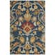 SAFAVIEH, Handmade Marietje Blossom French Country Wool Area Rug - 4' x 6' - Navy/Multi