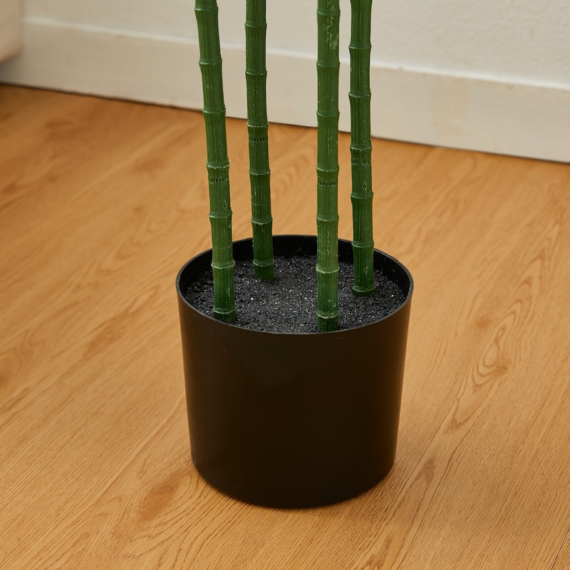 Glitzhome 5ft Artificial Palm Tree Faux Tropical Areca Floor Plant in Pot - 28"D x 60"H