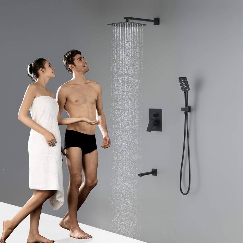 Cube Pressure Balanced 3-Function Shower System with Rough-In Valve