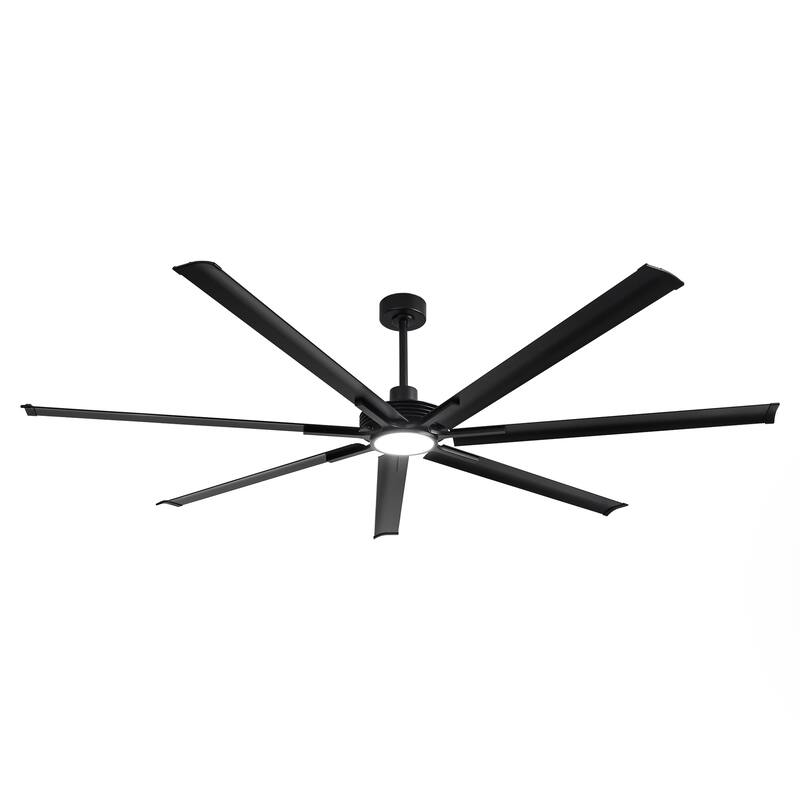 84"/ 100" Black Industrial Extra Large Commercial Ceiling Fan with Light