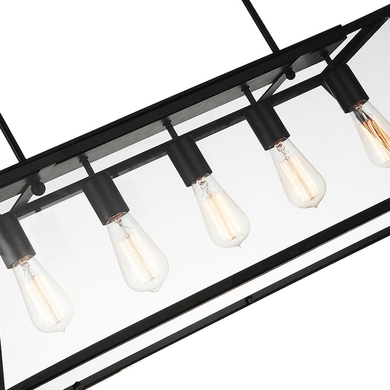 Alyson 5 Light Down Chandelier With Black Finish