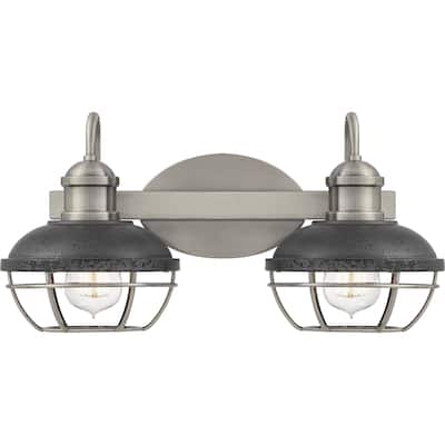 Sandpiper 2-Light Bathroom Vanity Light in Antique Polished Nickel