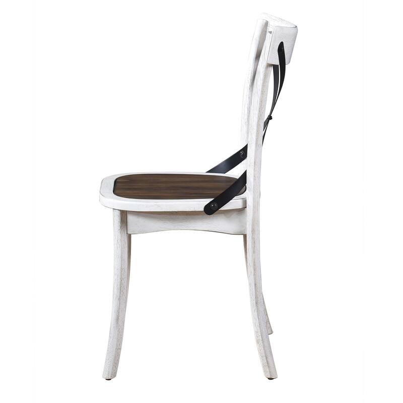 Rustic Farmhouse Dining Chair Kitchen Side Chair with X-Shaped Backrest and Solid Wood Frame, for Dining Room, Set of 2