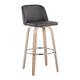 Option Grey Faux Leather/Round Chrome Footrest