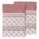 preview thumbnail 1 of 9, Authentic Hotel and Spa 100% Turkish Cotton Aiden 2PC White Lace Embellished Washcloth Set Tea Rose