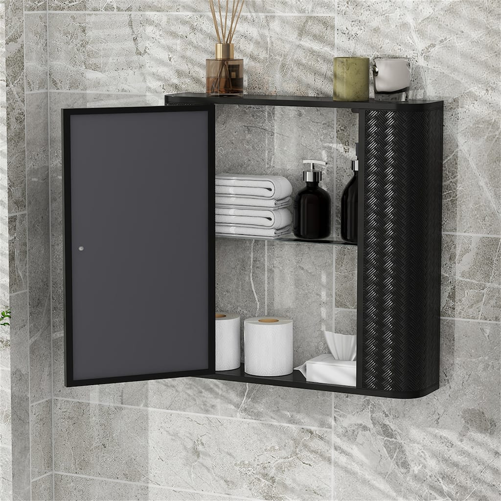 Wall Mounted Bathroom Cabinet with Mirror and Metal Framed