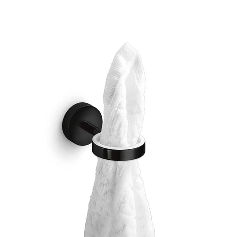 WS Bath Collections Baketo 2" Wall Mounted Towel Ring - Matte Black