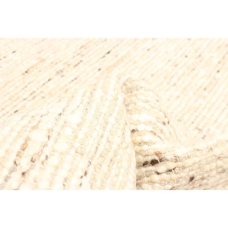 ECARPETGALLERY Braid weave Sienna Beige Wool Rug - 5'0 x 7'11