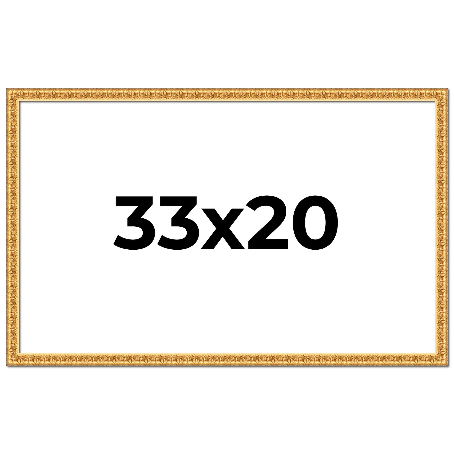 33x20 Frame Gold Real Wood Picture Frame Width 1 inches | Interior