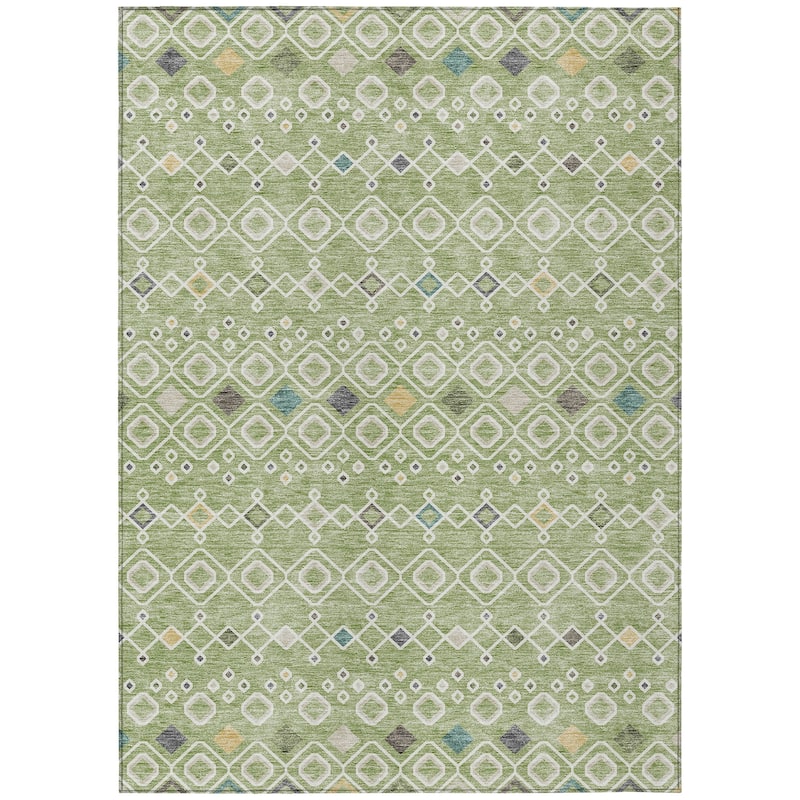 Machine Washable Indoor/ Outdoor Global Contempory Chantille Rug