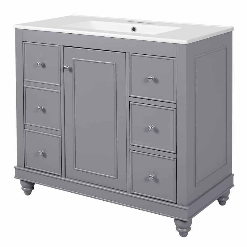 Modern Bathroom Vanity with Ceramic Sink Combo