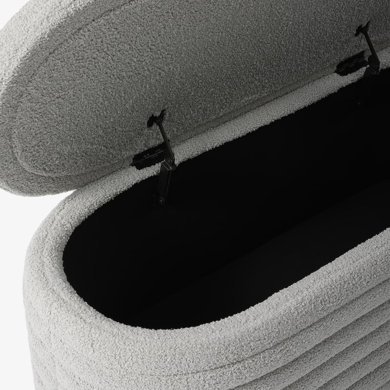 Bayville Sherpa Polyester Flip Top Storage Ottoman - 42"