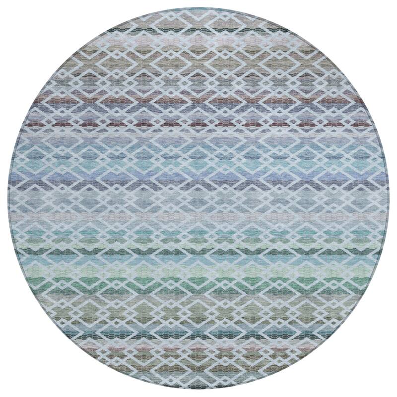 Machine Washable Indoor/ Outdoor Cabo Stripe Chantille Rug