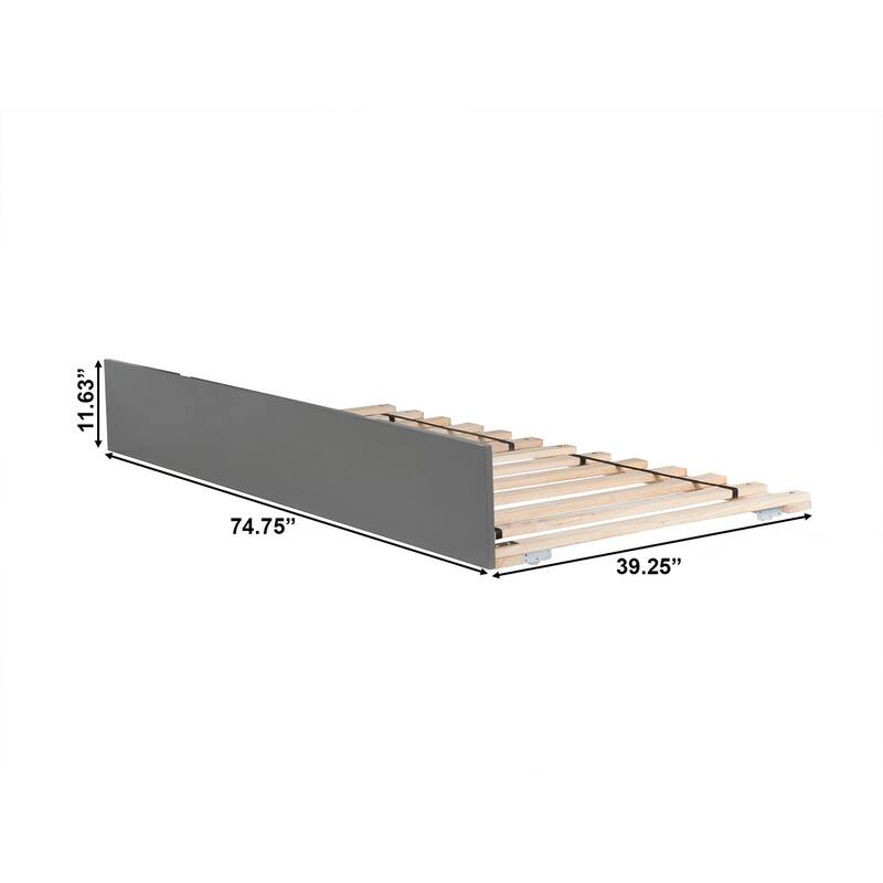AFI Urban Twin Size Trundle Bed in Grey