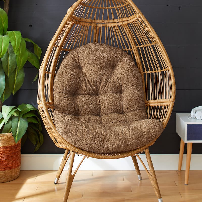 Sorra Home Indoor Soft-Textured Egg Chair Replacement Cushion (Cushion Only) - Zazzle Taupe