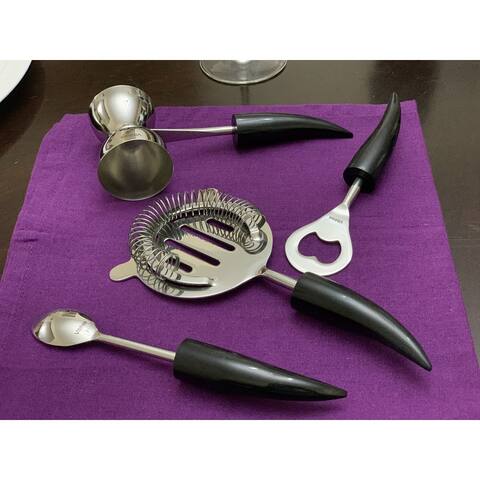 Vibhsa Bar Tools Accessories Bartending Kit set of 4 for Home Bar and Commercial Bars (Black)