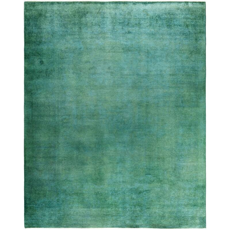Overdyed One-of-a-Kind Hand-Knotted Area Rug - Green - 8' 3" x 10' 1"
