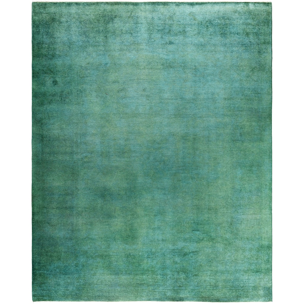 Overdyed One-of-a-Kind Hand-Knotted Area Rug - Green - 8' 3" x 10' 1"