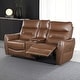 preview thumbnail 1 of 8, Furniture of America Gemono Modern Power Recline Leather Match Loveseat Brown