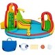 preview thumbnail 8 of 10, Inflatable Kids Water Slide Park with Climbing Wall Water Cannon and