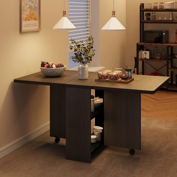 51.1inch Modern Folding Dining Table with Handle and 2 51.1inch Modern Folding Dining Table with Handle and 2