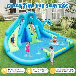 Inflatable Water Slide with Dual Slides and Large Splash Pool (Without Blower) - 162" x 137" x 82" (L x W x H)