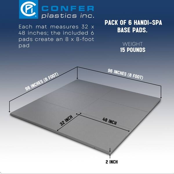 Confer 32 x 48 Inch Handi Spa Hot Tub Deck Foundation Resin Base Pad (6